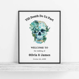 Til Death Do Us Part Halloween Wedding Welcome Poster