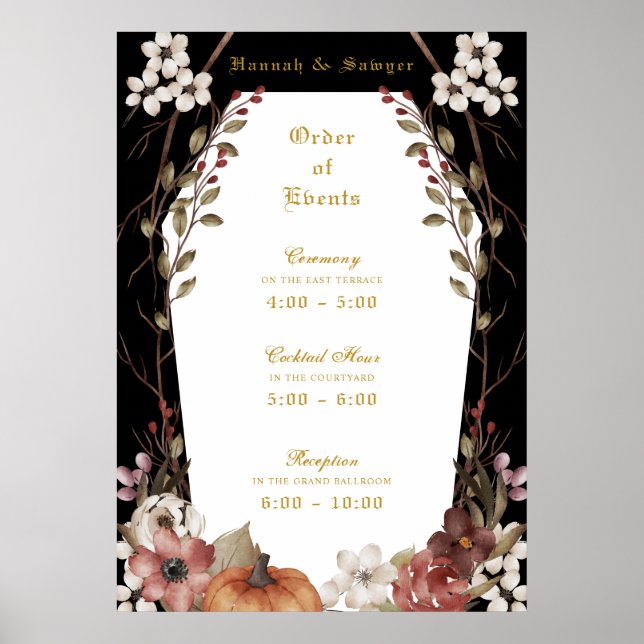 'Til Death Do Us Part Halloween Welcome Wedding Poster (Front)