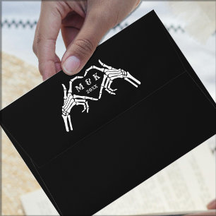 Til Death Do Us Part Heart Hand Black Wedding Envelope