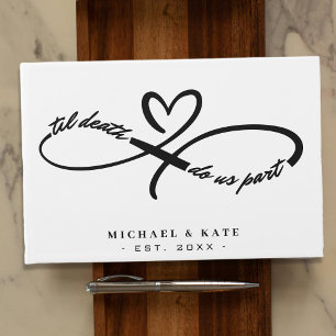 Til Death Do Us Part Infinity Symbol Heart Wedding Guest Book