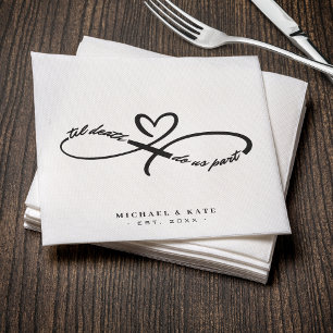 Til Death Do Us Part Infinity Symbol Heart Wedding Napkin