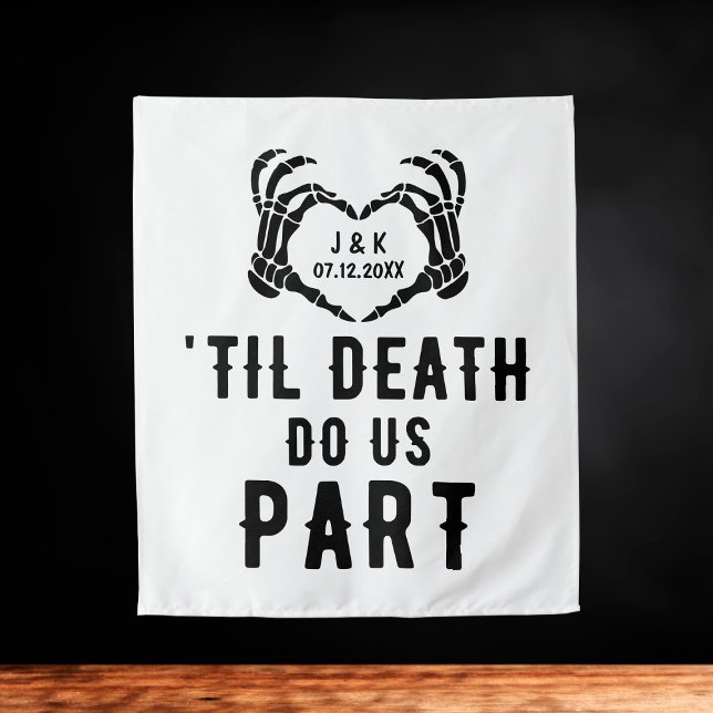 Til Death Do Us Part Personalised Wedding Backdrop Tapestry (Til Death Do Us Part Personalized Wedding Backdrop
)