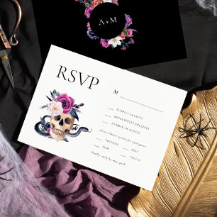 'Til Death Do Us Part Purple & Black RSVP Invitation