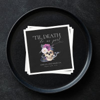 'Til Death Do Us Part Purple & Black Wedding Invit