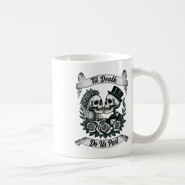 Til Death Do Us Part Skeleton Bride And Groom Marr Coffee Mug (Right)