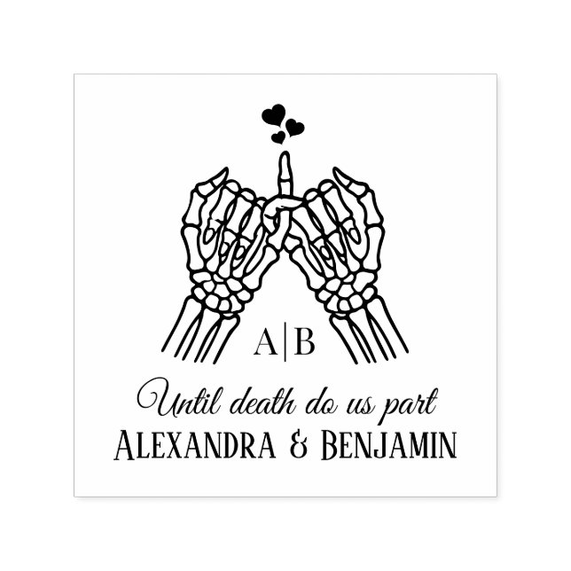 Til Death Do Us Part Skeleton Hands Pinky Swear #1 Self-inking Stamp (Design)