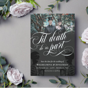 Til Death Do Us Part Skeleton Photo Save the Date
