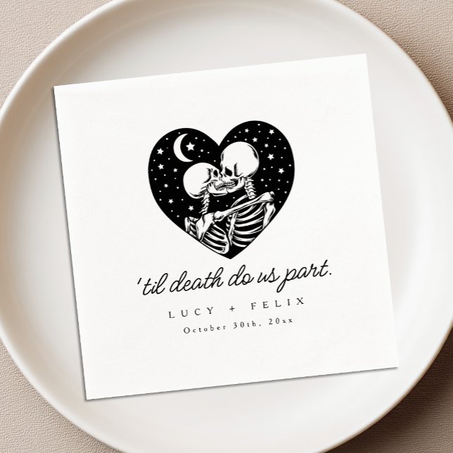 Til Death Do Us Part Skeleton Wedding Napkins (Creator Uploaded)