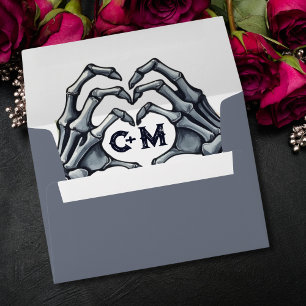 Til Death Do Us Part Skeletons Gothic Wedding Envelope
