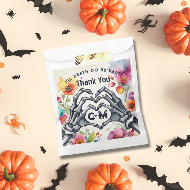 Til Death Do Us Part Skeletons Gothic Wedding Favour Bags (Creator Uploaded)