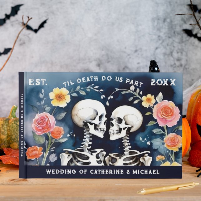 Til Death Do Us Part Skeletons Gothic Wedding Guest Book (Creator Uploaded)