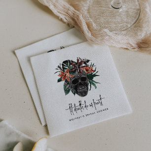 Til Death Do Us Part Skull Halloween Bridal Shower Napkin