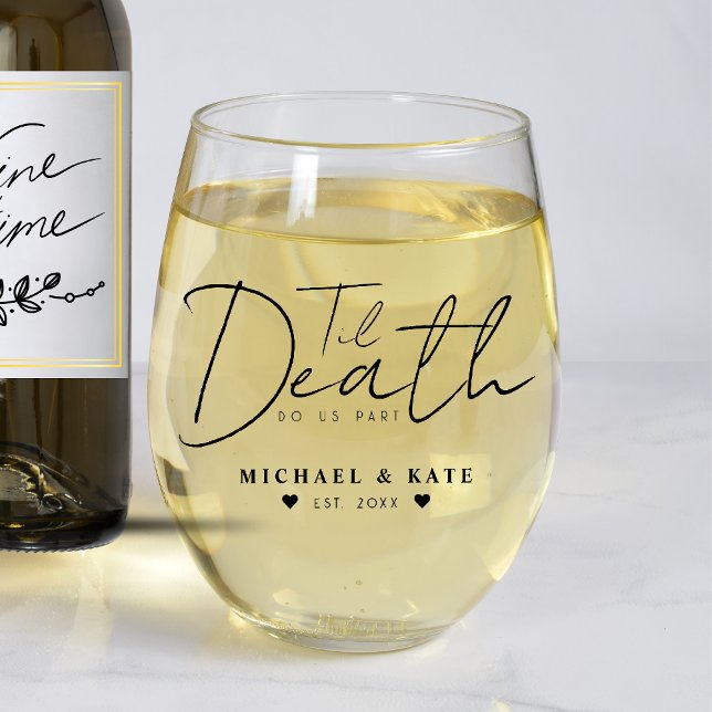 Til Death Do Us Part Wedding Stemless Wine Glass (Til Death Do Us Part Wedding Stemless Wine Glass
)