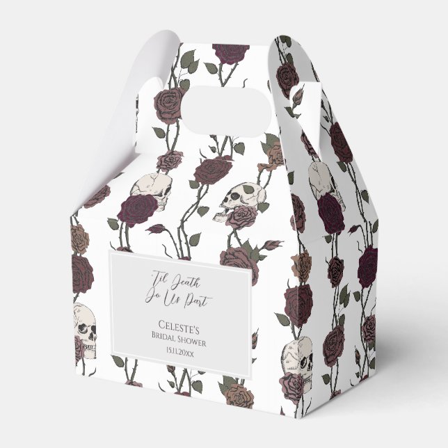 ’Til Death Do Us Part White Gothic Wedding Favour Box (Front Side)