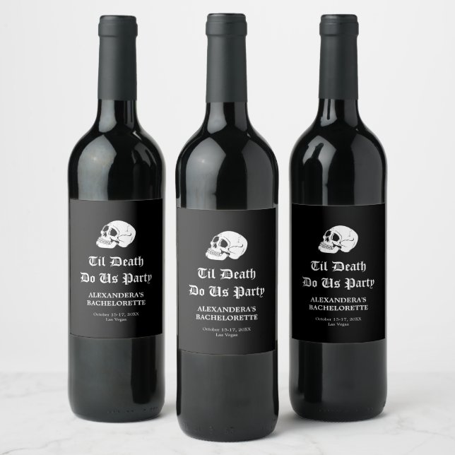 Til Death Do Us Party Bachelorette  Wine Label (Bottles)