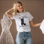 Til Death Do Us Party Gift For Bridesmaid Custom T-Shirt<br><div class="desc">Looking for the perfect way to show your dark side at your upcoming gothic wedding? Look no further than our personalised bridesmaid t-shirt! Our shirts are made with a distressed look and feel, making them perfect for any bride who wants to show her guests that she doesn't take life too...</div>