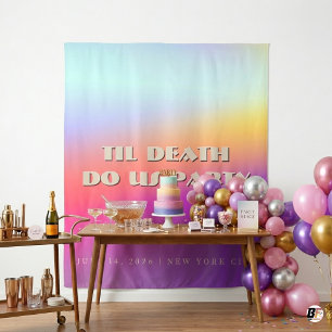 Til Death Do Us Party Gradient Bachelorette Backdr Tapestry