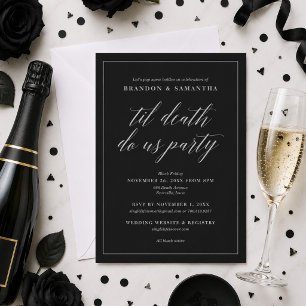 Til Death Do Us Party Halloween Bridal Shower Invitation