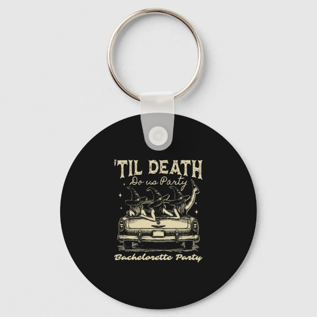 Til Death Do Us Party Halloween D Yellow Key Ring (Front)