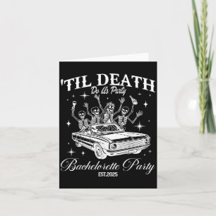 Til Death Do Us Party Retro Halloween Bachelorette Card