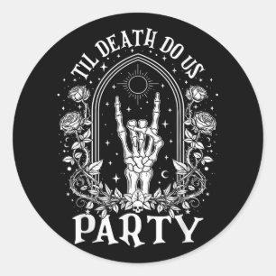 Til Death Do Us Party Retro Halloween Bachelorette Classic Round Sticker