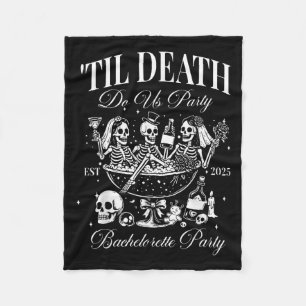 Til Death Do Us Party Retro Halloween Bachelorette Fleece Blanket