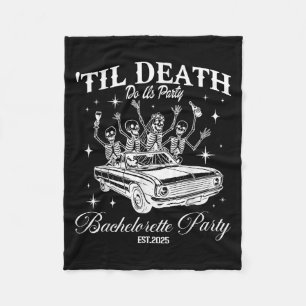 Til Death Do Us Party Retro Halloween Bachelorette Fleece Blanket