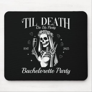 Til Death Do Us Party Retro Halloween Bachelorette Mouse Pad
