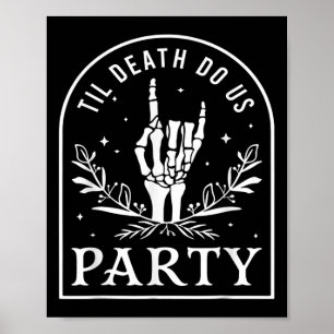 Til Death Do Us Party Retro Halloween Bychelorette Poster