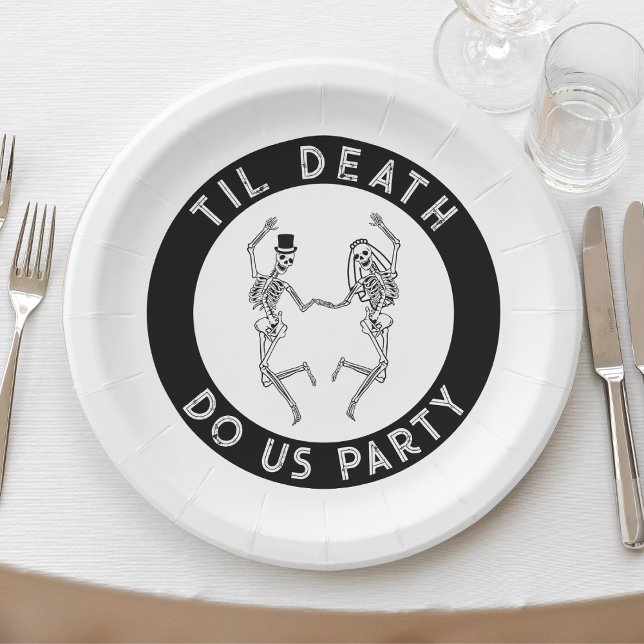Til Death Do Us Party Skeleton Couple Bachelorette Paper Plate (Til Death Do Us Party Skeleton Couple Bachelorette Paper Plates
)