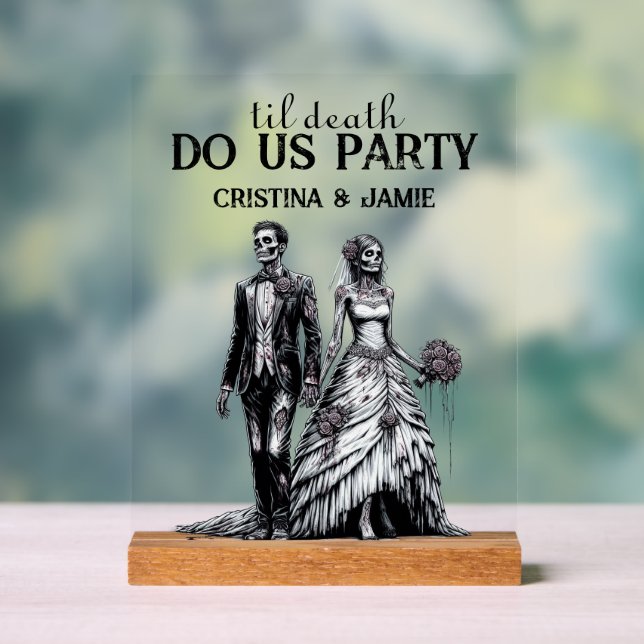 Til Death Do Us Party Wedding Acrylic Sign (Neutral)