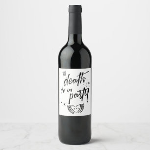 Til death do us party wedding favour wine label