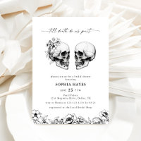 Til Death Gothic Floral Skull Black Bridal Shower
