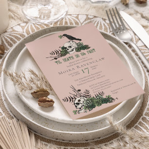 Til Death Gothic Irish Floral Skull Bridal Shower Invitation