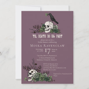 Til Death Gothic Irish Floral Skull Bridal Shower Invitation