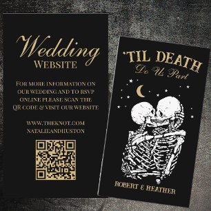 Til Death Gothic Wedding Website QR Code RSVP Enclosure Card
