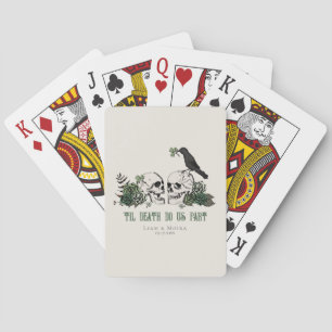 Til Death Green Gothic St Patricks Skull and Roses Playing Cards