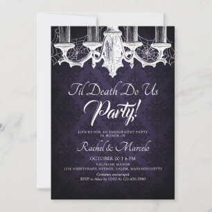Til Death Halloween Gothic Engagement Party Invitation