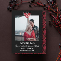 Til Death Heart Photo Floral Goth Wedding