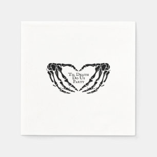 Til Death Skeleton Heart Hands Gothic Mood Napkin