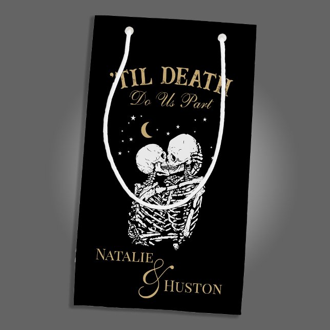 Til Death Skeleton Lovers Tarot Card Goth Wedding Small Gift Bag (Creator Uploaded)