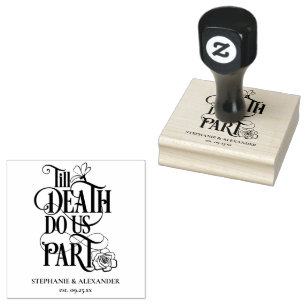 Til Death Us Do part Names Date Wedding Rubber Stamp