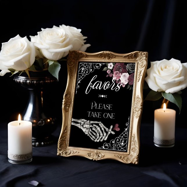 Til Death Watercolor Skeleton Hand Favours Poster (Til Death Watercolor Skeleton Hand Favors Poster)