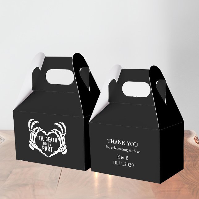 Til Death Wedding Black Skeleton Thank You Guest Favour Box (Til Death Wedding Black Skeleton Thank You Guest Favor Boxes
)