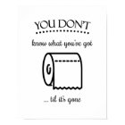 Til It's Gone Toilet Paper Funny Bathroom Art
