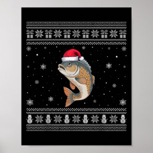 Tilaa Fish Lovers Men Women Santa Ugly Xmas Sweate Poster