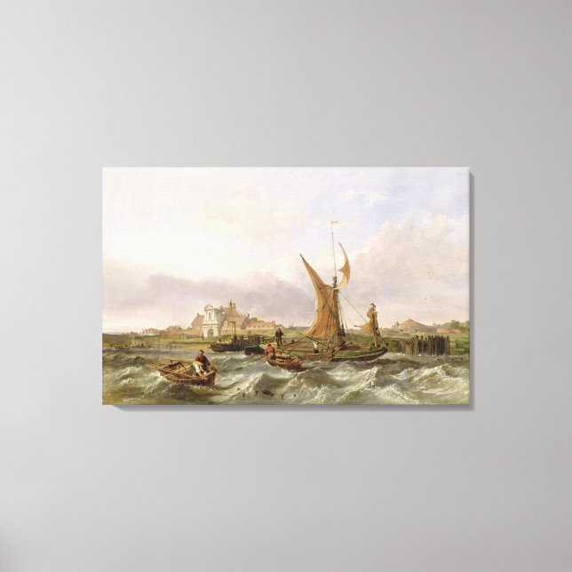 Tilbury Fort - Wind Against the Tide, 1853 (oil on Canvas Print (Front)