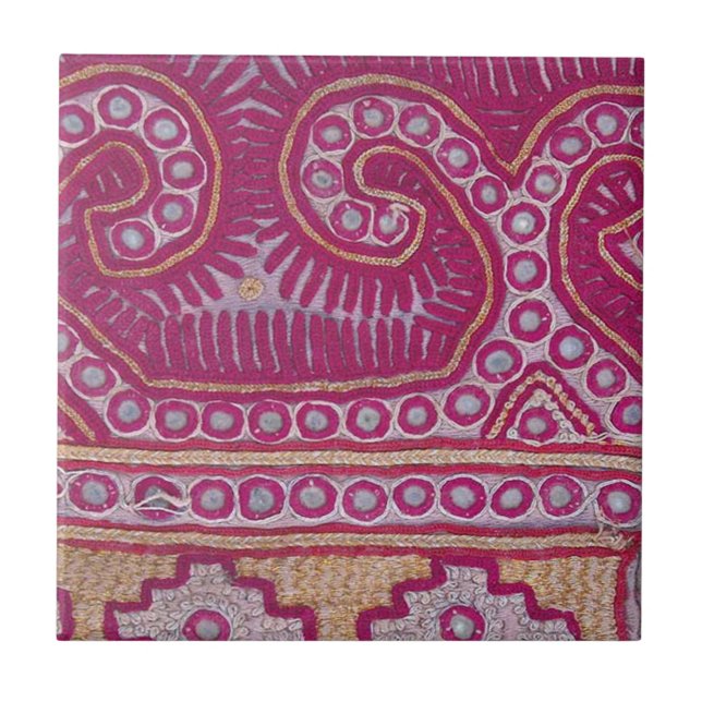 Tile- Afghani Textile Remnant 2 Tile (Front)