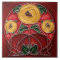 Tile art nouveau style decorative fireplace