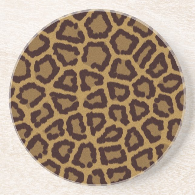 Tile background with a leopard fur coaster (Front)